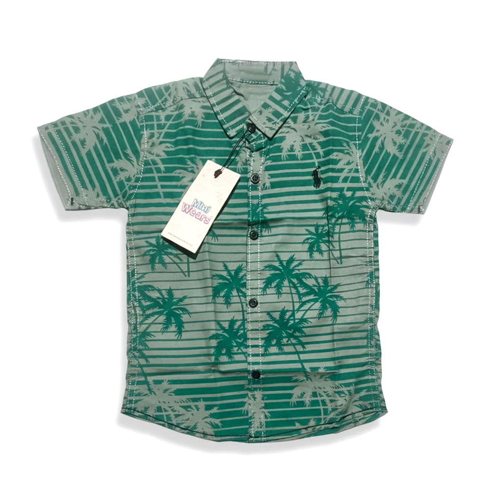 Polo Green Tree Texture Shirt