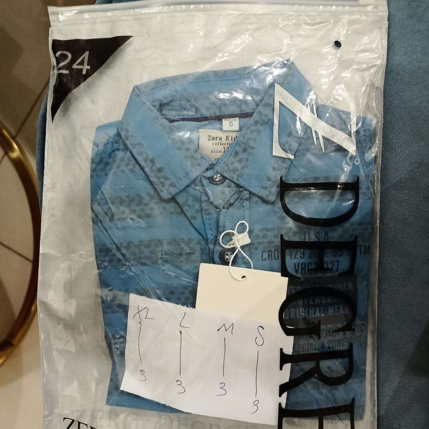 Boys Bluish Printed Casual Shirt - Miniwears