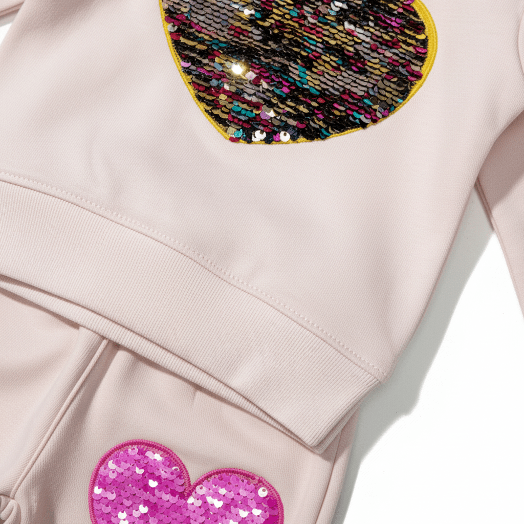 Heart Baby Pink Tracksuit - Miniwears