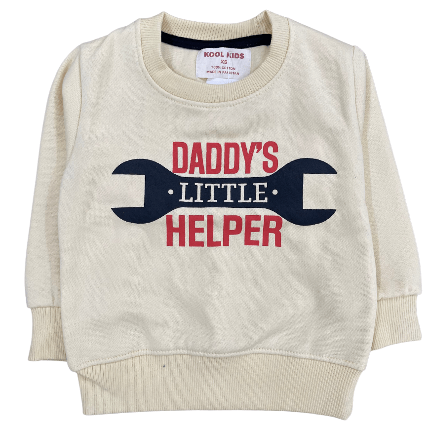 Kids Daddy's Little Helper White Sweatshirt - Miniwears