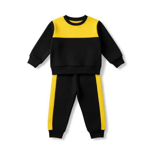 Kids Yellow black Tracksuit - Miniwears