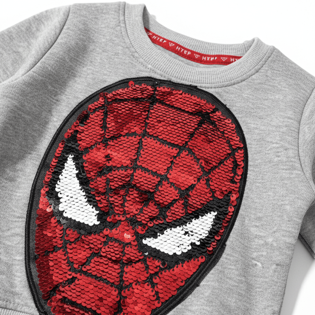 Spiderman Sequin Grey Tracksuit - Miniwears