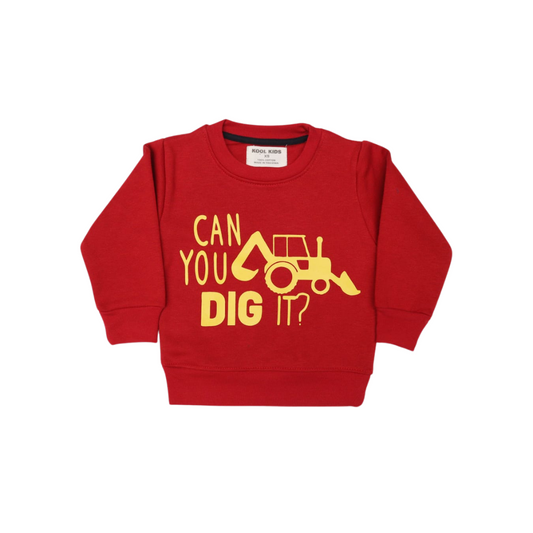 Can you dig it Red Sweatshirt for kids - Miniwears