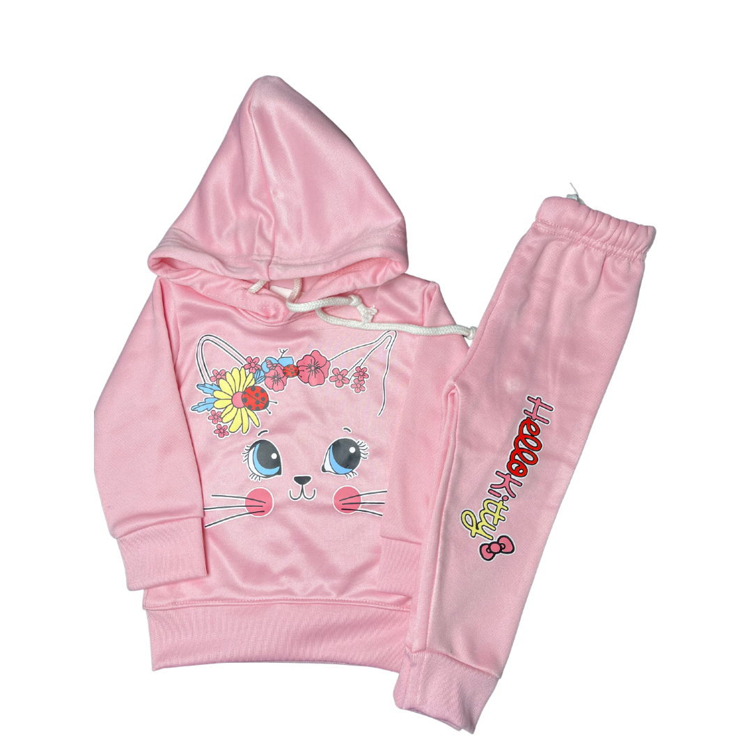Hello Kitty Baby Pink Tracksuit (Polyester Fleece) - Miniwears