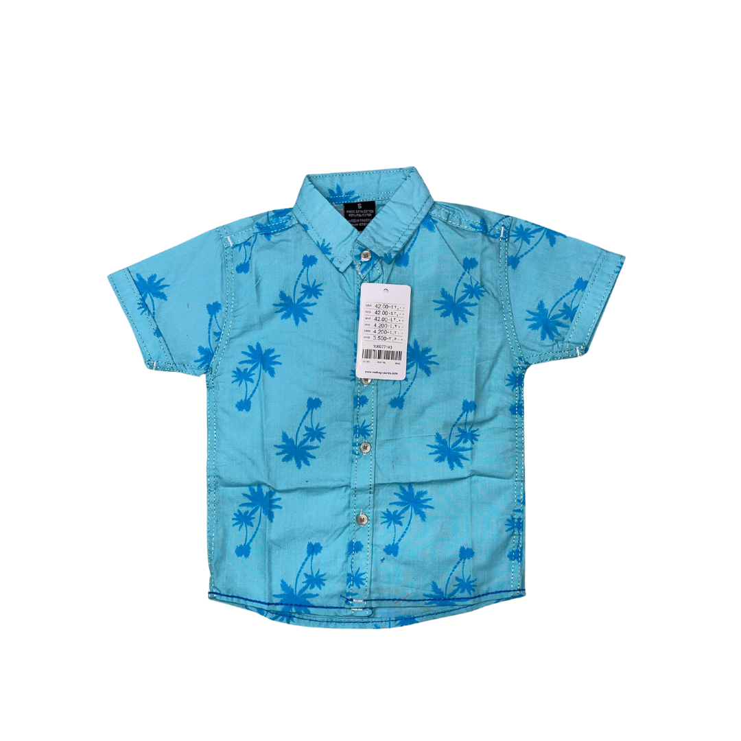 Boys Sky Line Blue Printed Casual Shirt - Miniwears