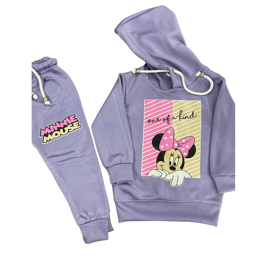 Kids Minnie Mouse Pink Track Suit (Fleece) - Miniwears