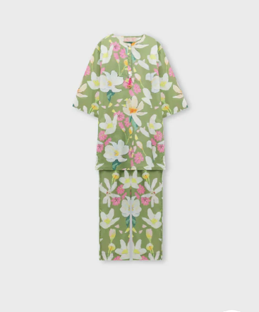 Green Garden Printed Kurta Set - 2pc