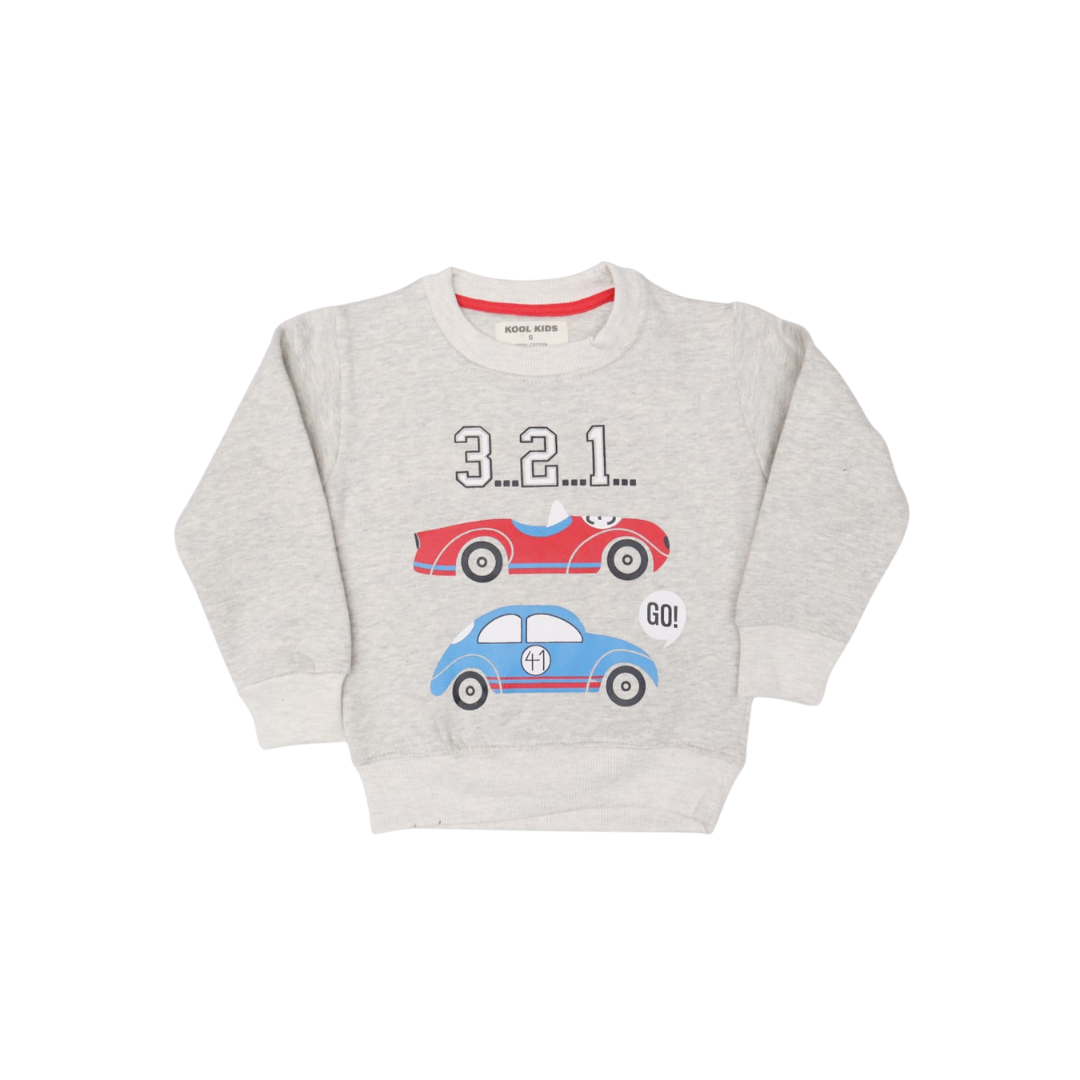 3..2..1 Grey Sweatshirt for kids - Miniwears