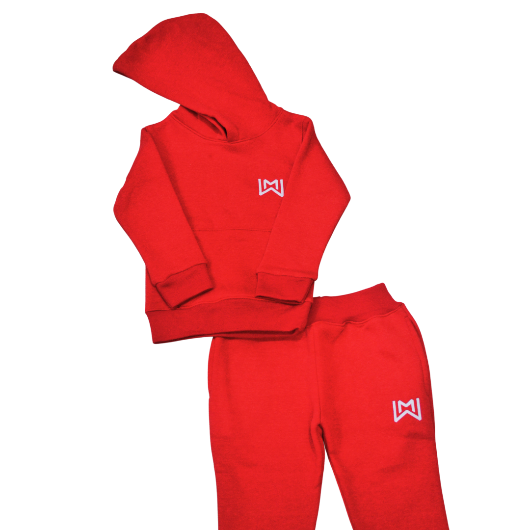 Red Plain Tracksuit (unisex) - Miniwears