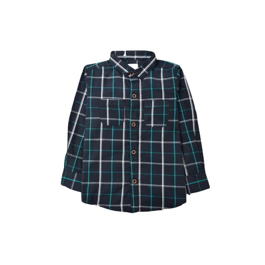 Checked Shirt With Green Lining - Miniwears