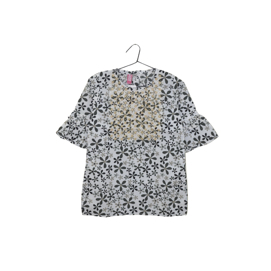Girls Black White kurti - Miniwears