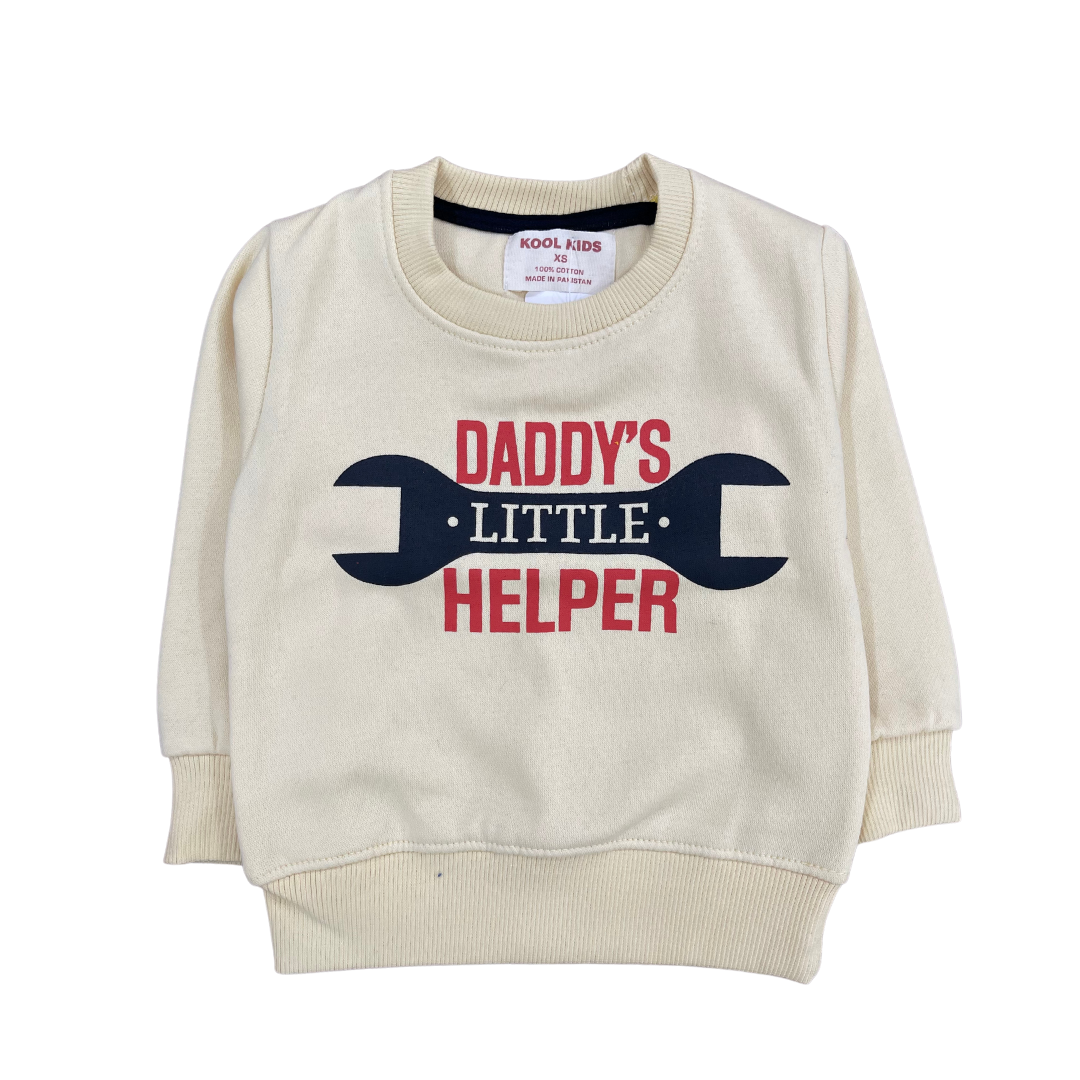 Kids Daddy's Little Helper White Sweatshirt - Miniwears