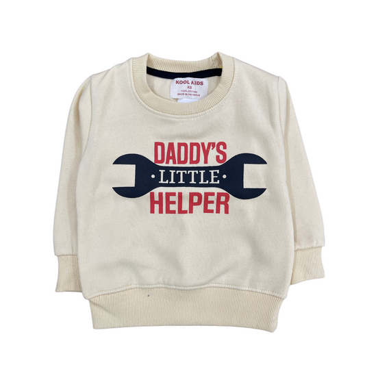 Kids Daddy's Little Helper White Sweatshirt - Miniwears