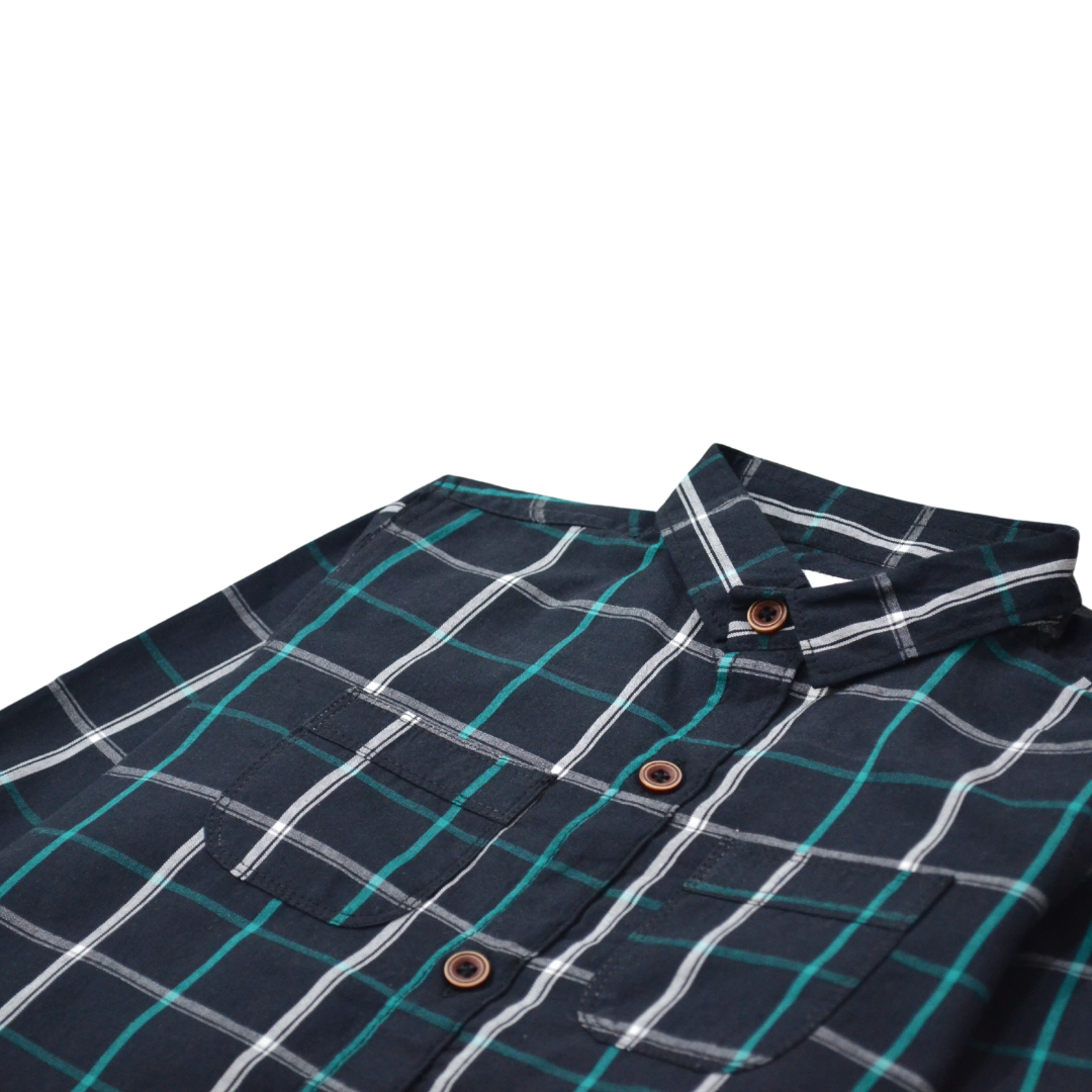 Checked Shirt With Green Lining - Miniwears