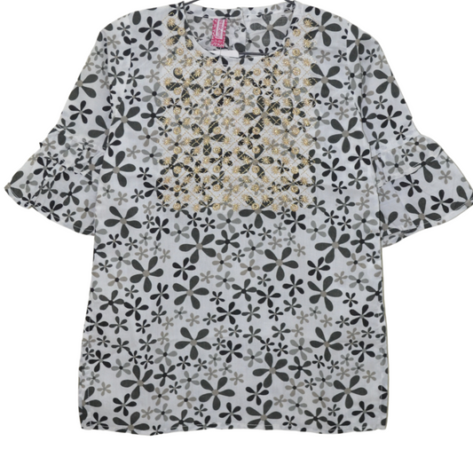 Girls Black White kurti