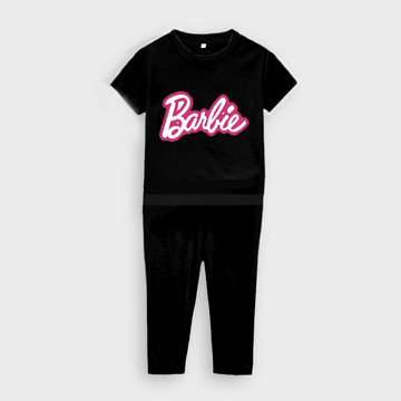 Baarbie Black T-Shirt & Trouser Set