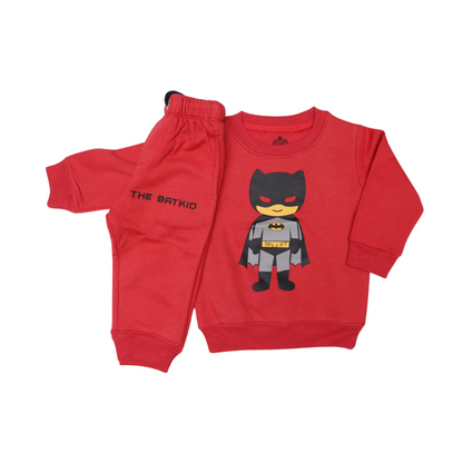 Small Batman Red Tracksuit (Fleece 280gsm) - Miniwears