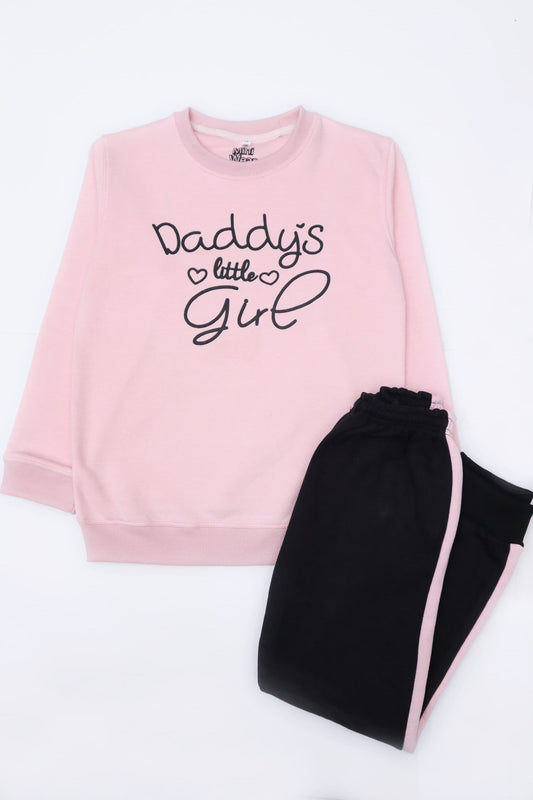Daddy's Little Girl Pink Tracksuit (Fleece 300gsm) - Miniwears