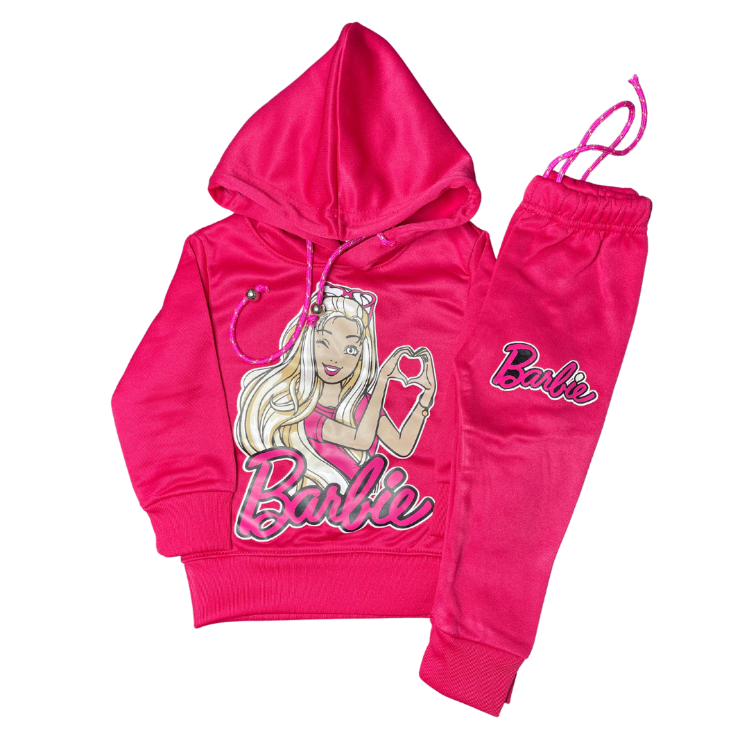 Barbie Shocking Pink Tracksuit (Polyester Fleece) - Miniwears