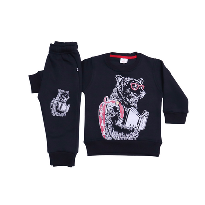 Black Bear Tracksuit (Fleece) - Miniwears