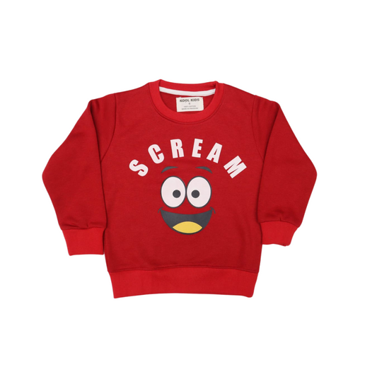 Scream Red Sweatshirt (Fleece 260gsm) - Miniwears