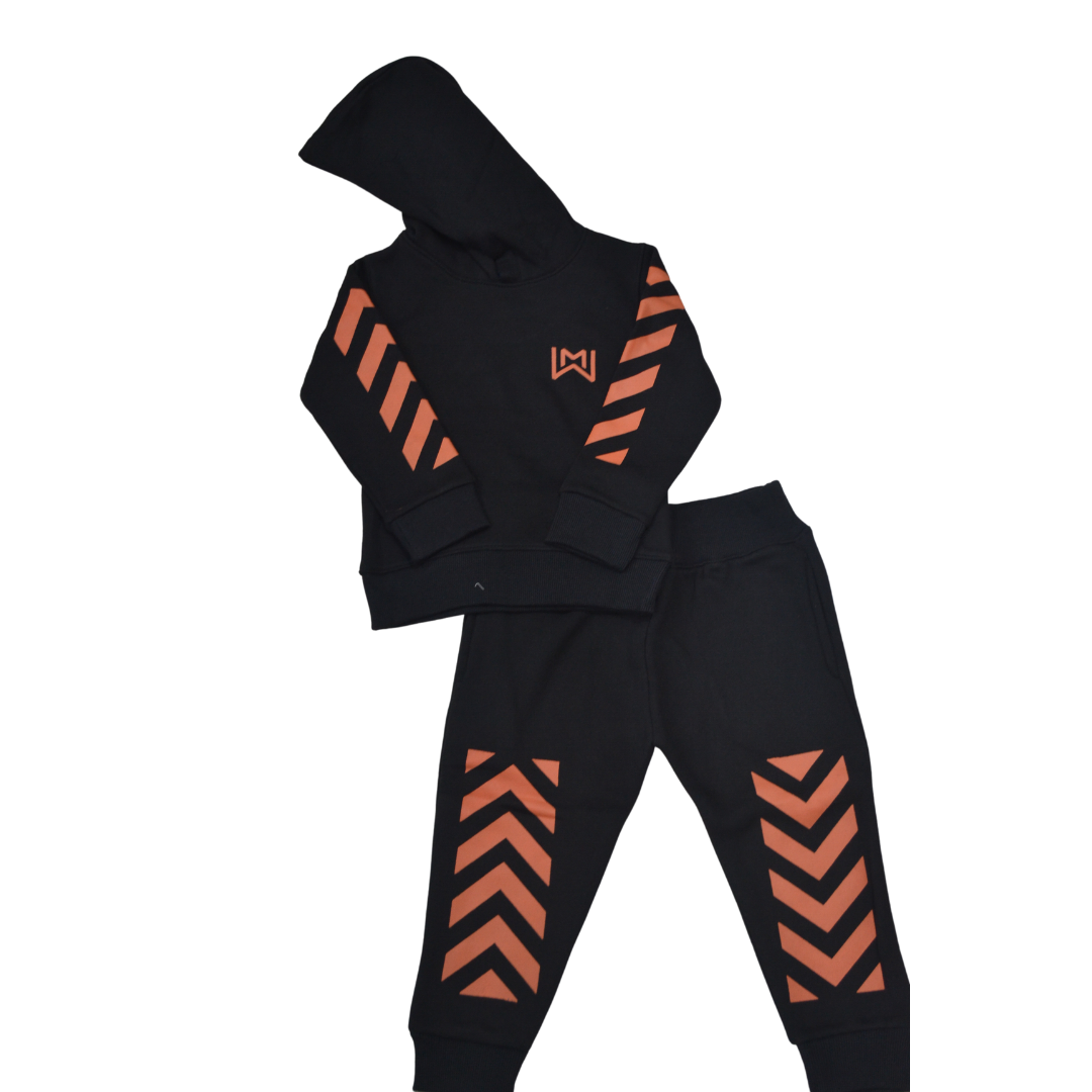 Orange Black Tracksuit - Miniwears