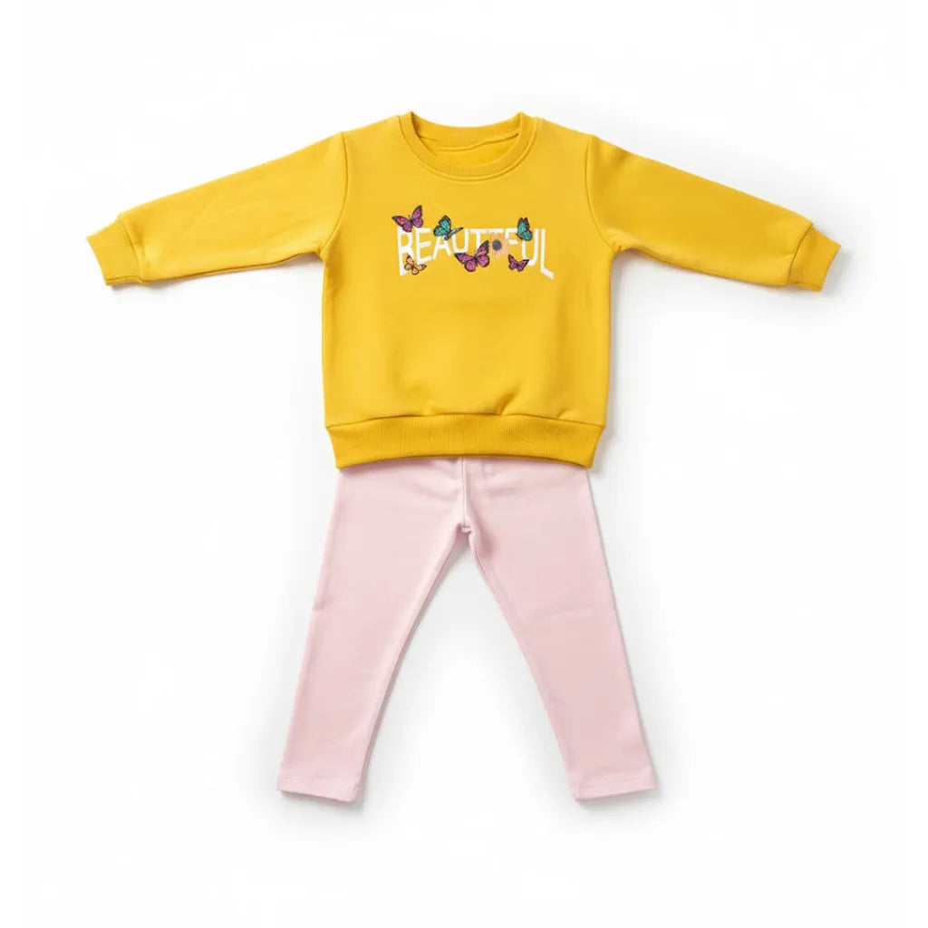 Beautiful Butterfly Yellow pink Tracksuit