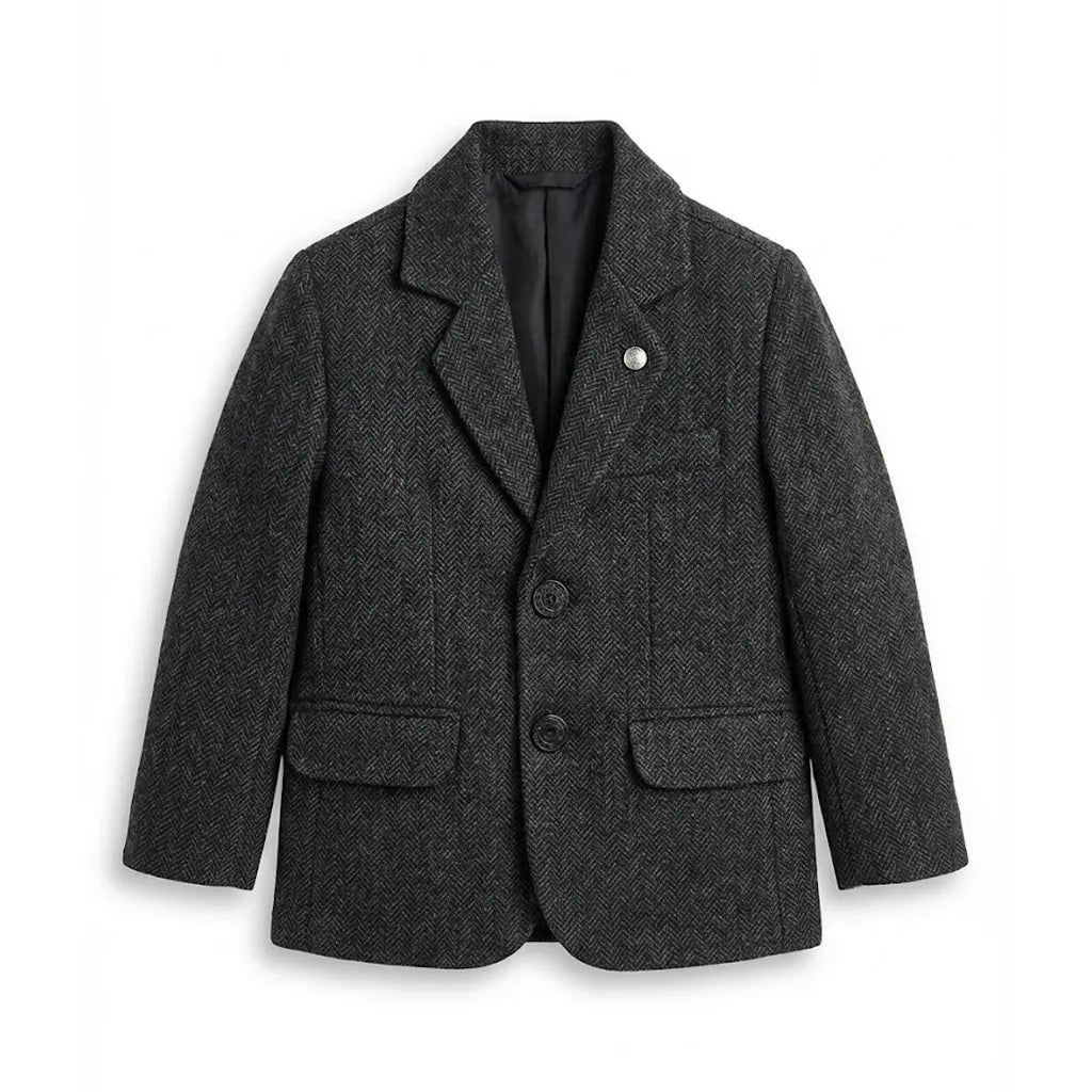 Casual Black Texture Coat