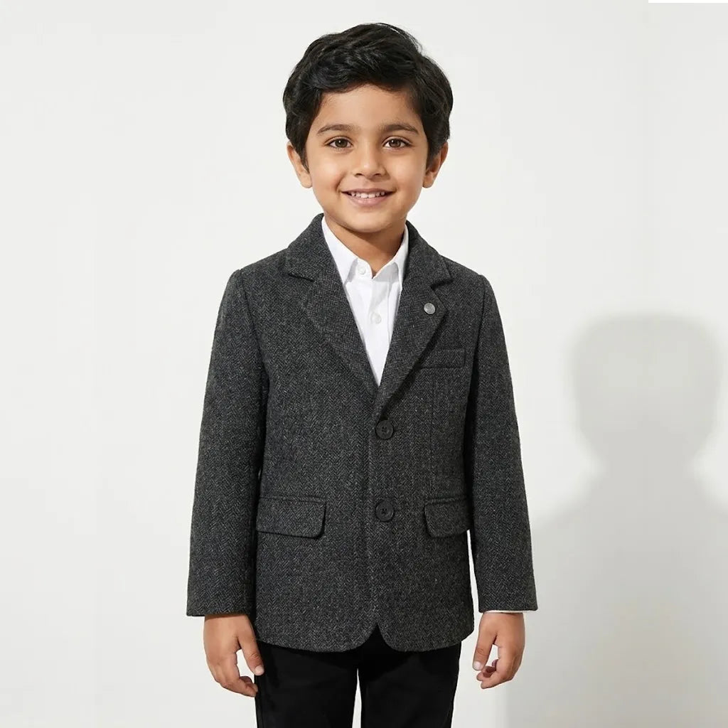 Casual Black Texture Coat