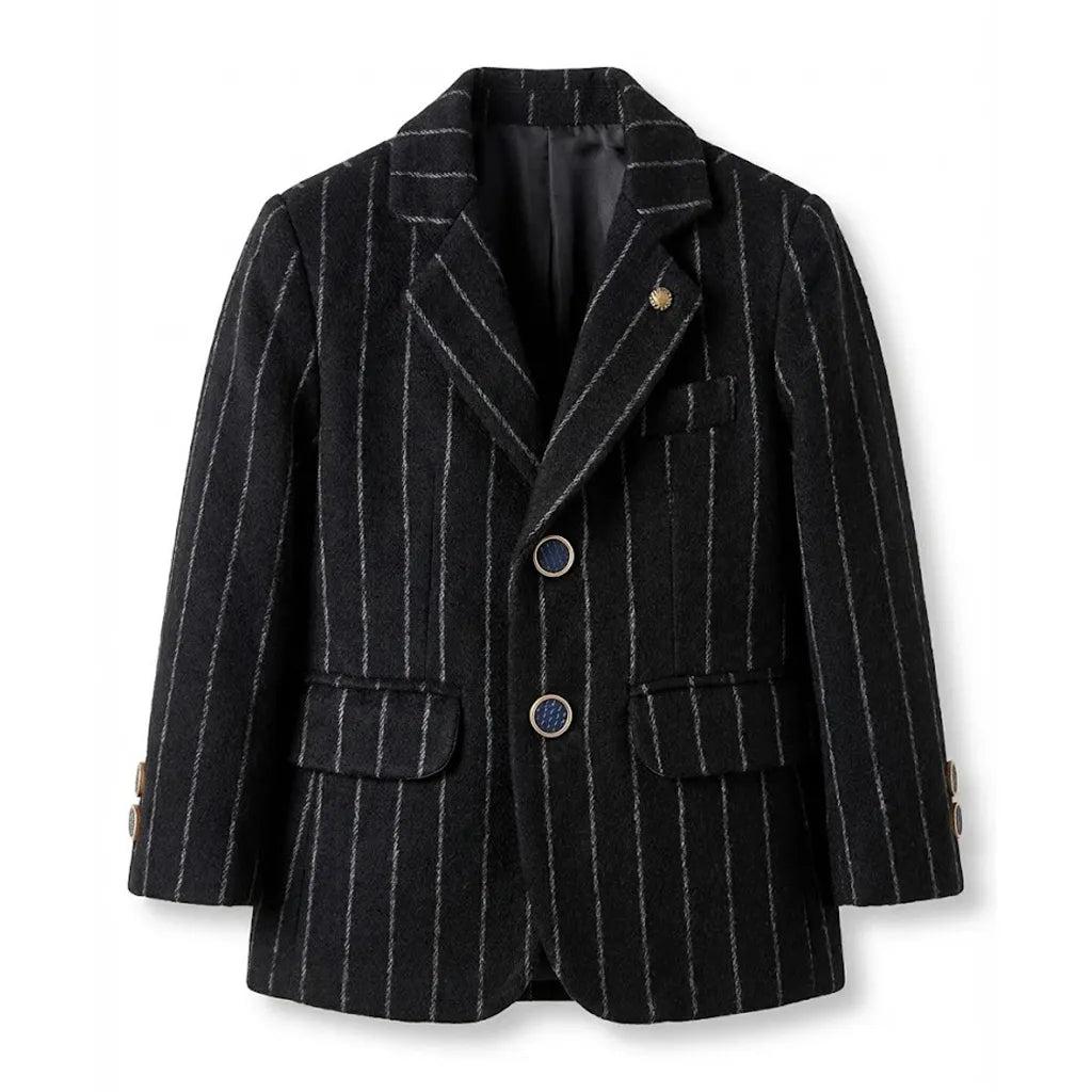 Casual Black White Lining Coat