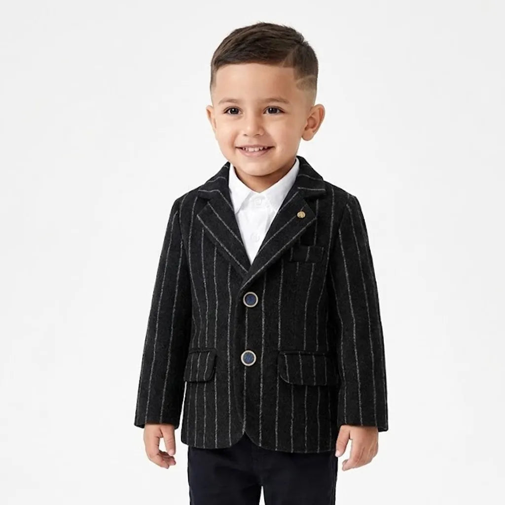 Casual Black White Lining Coat