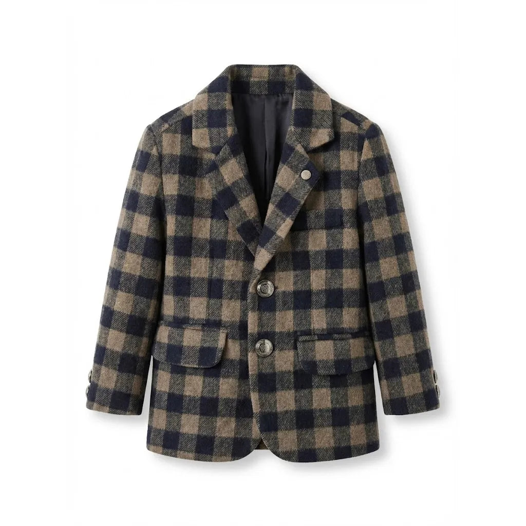 Casual Buffalo Check Coat