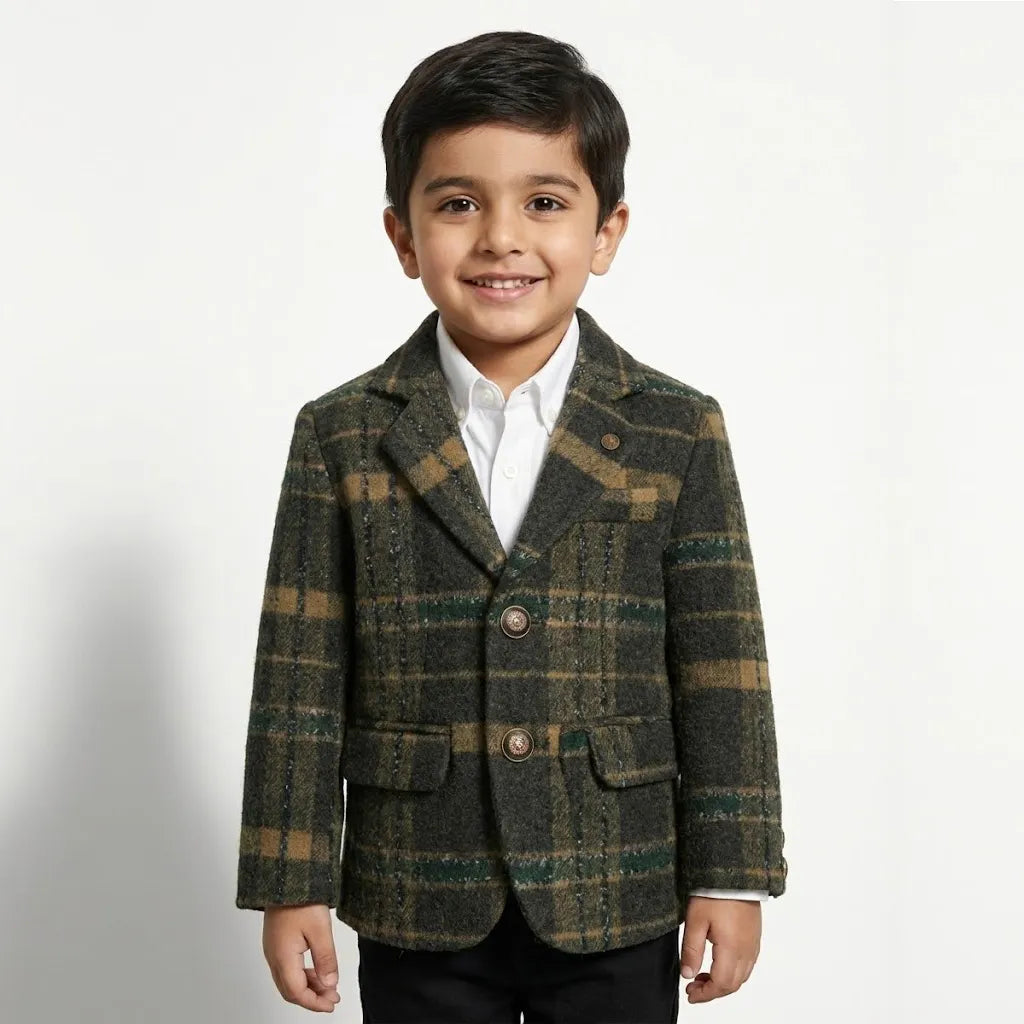 Casual Dark Brown & Olive Coat