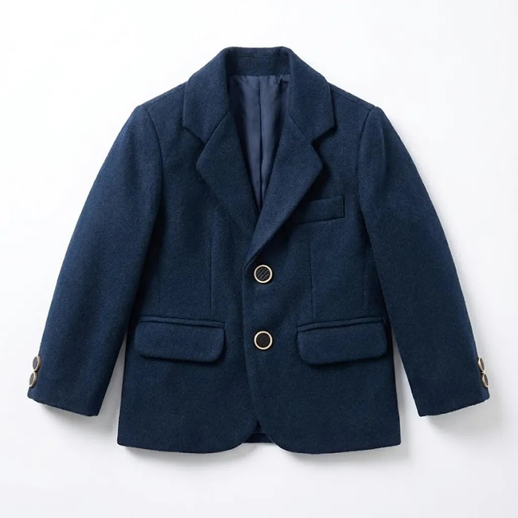 Casual Plain Dark Blue Coat