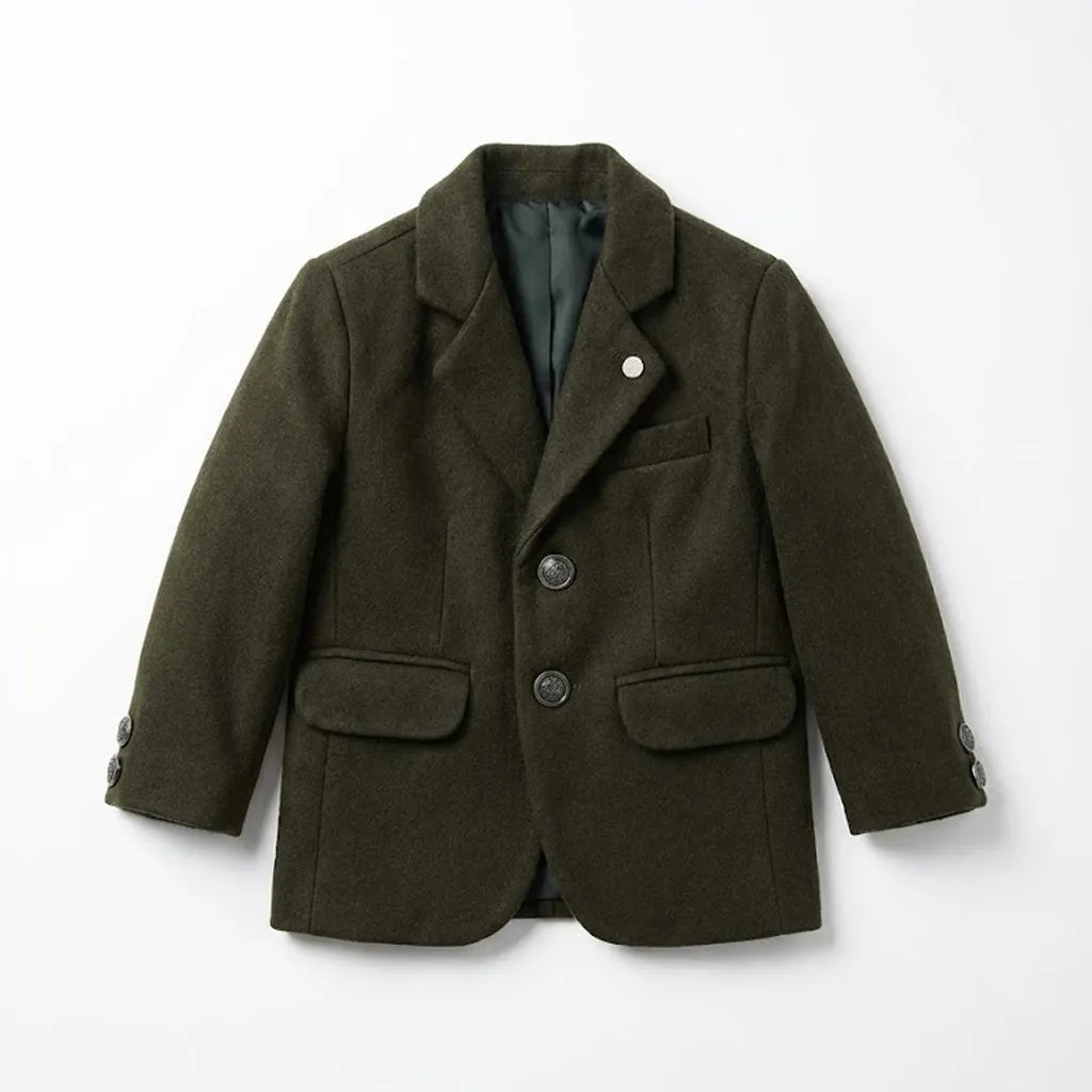 Casual Plain Dark Green Coat