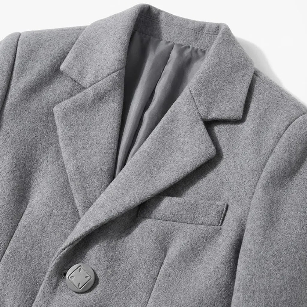 Casual Plain Grey Coat