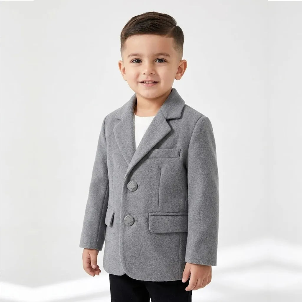 Casual Plain Grey Coat