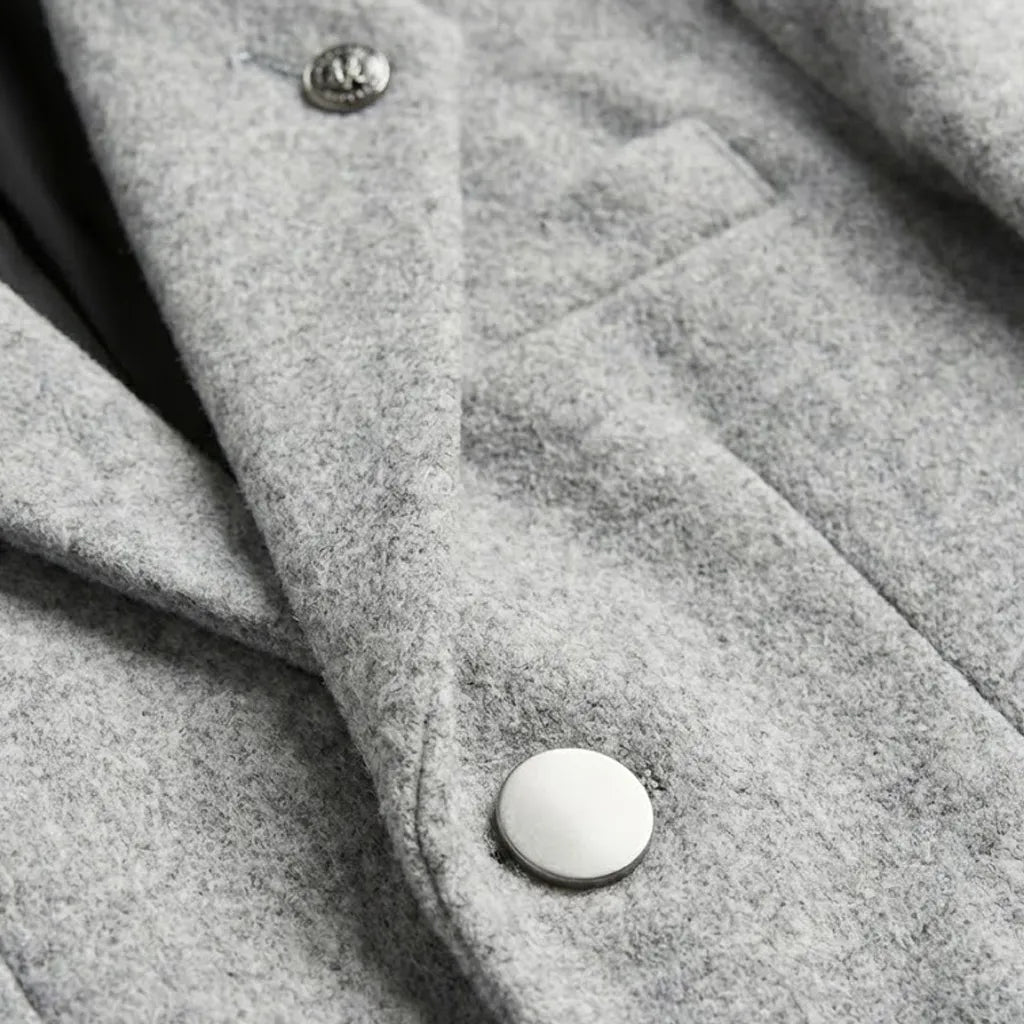 Casual Plain Light Grey Coat