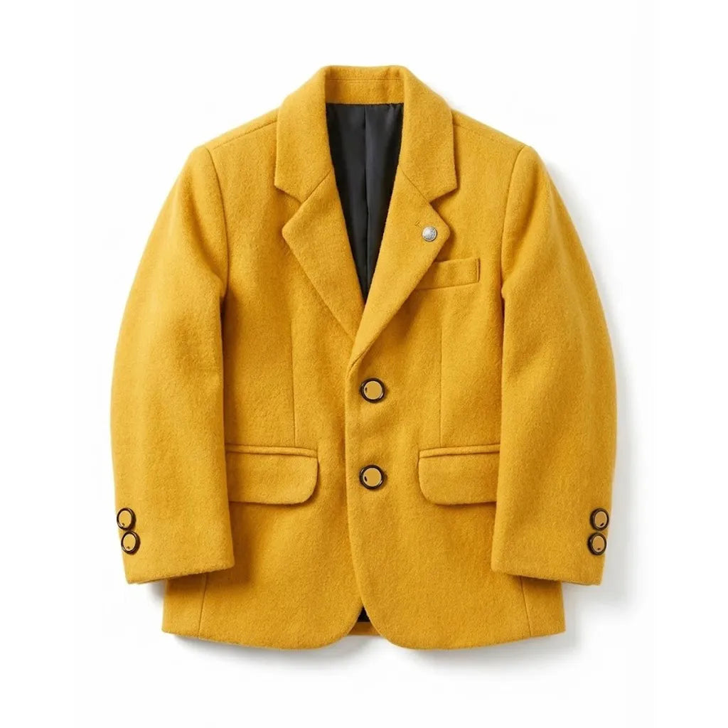 Casual Plain Yellow Coat