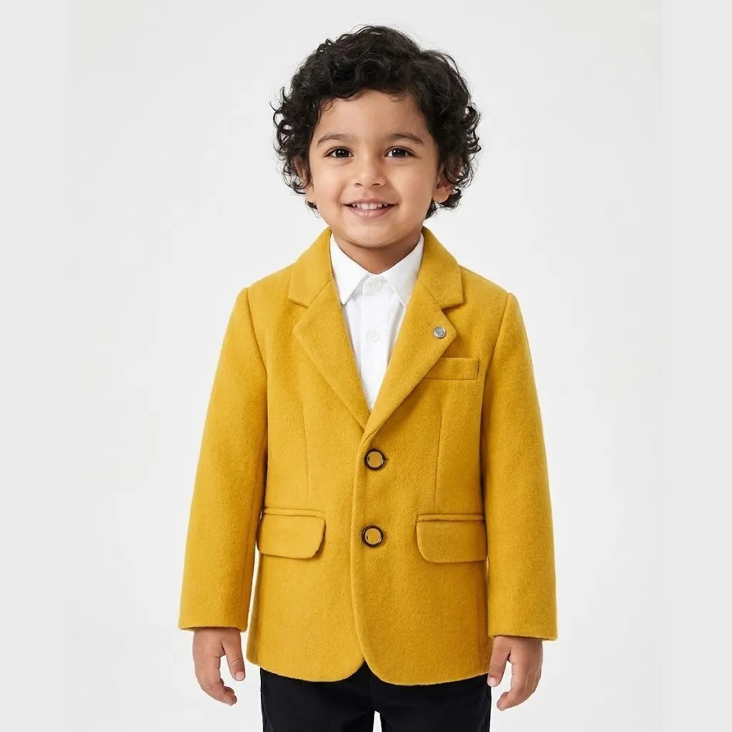 Casual Plain Yellow Coat