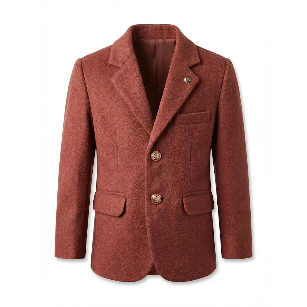 Casual Plain Reddish Brown Coat