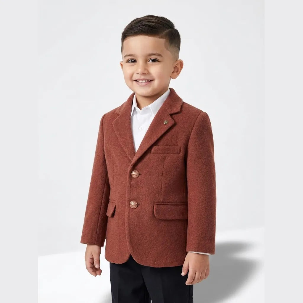 Casual Plain Reddish Brown Coat