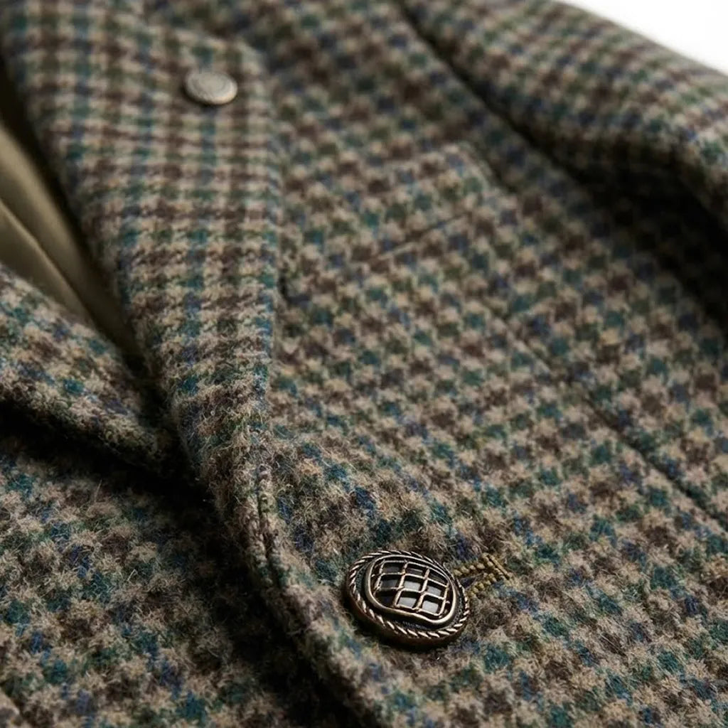 Casual Textured Moss Green Coat