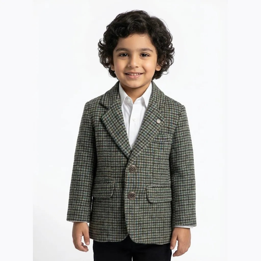 Casual Textured Moss Green Coat