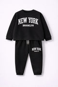 New York Black Sleeve Shirt and Trouser Set