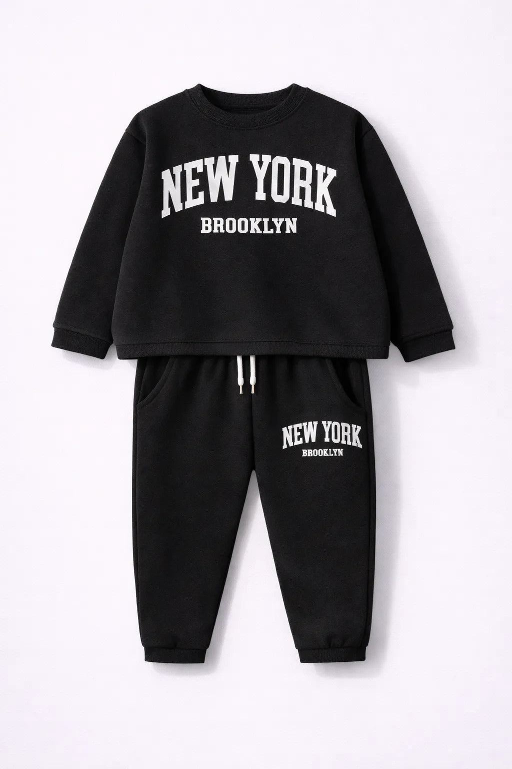 New York Black Sleeve Shirt and Trouser Set