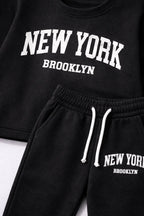 New York Black Sleeve Shirt and Trouser Set