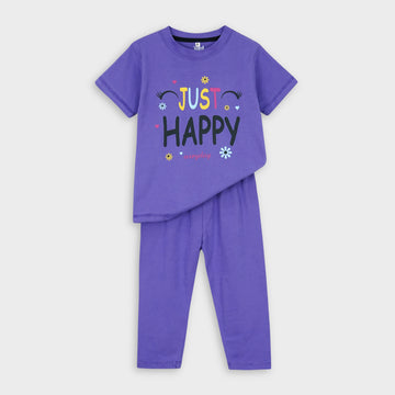 Purple Happy Tshirt and Trouser Outfit