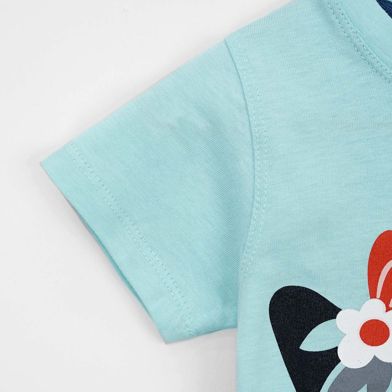 Blue Kitty T-Shirt & Trouser Set