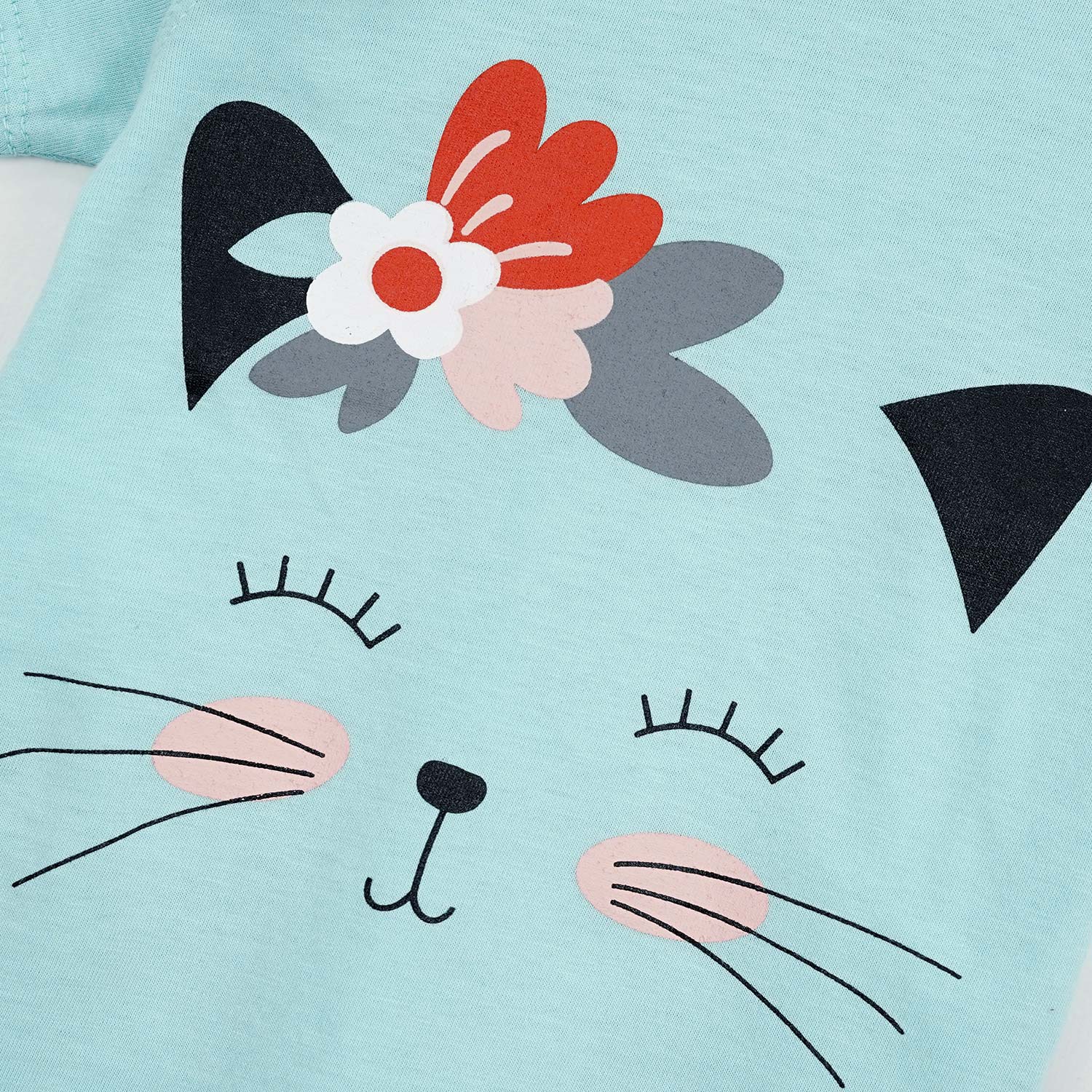 Blue Kitty T-Shirt & Trouser Set